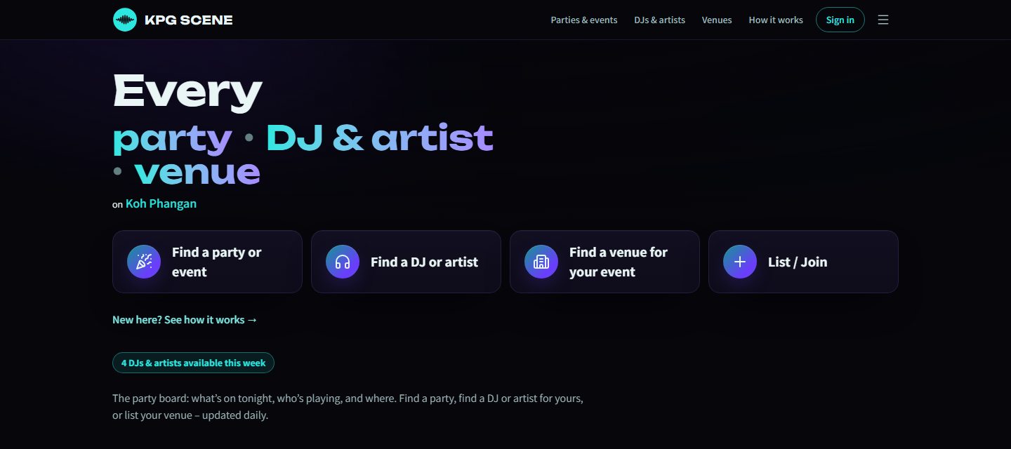 KPG Scene home page